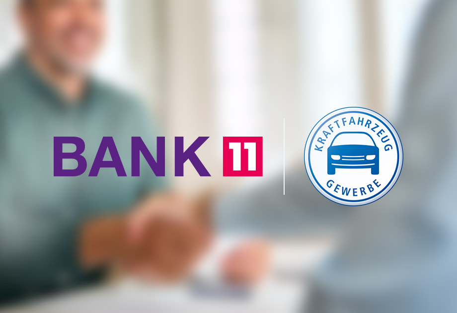 Bank11-Logo neben Emblem des Kraftfahrzeug-Gewerbes