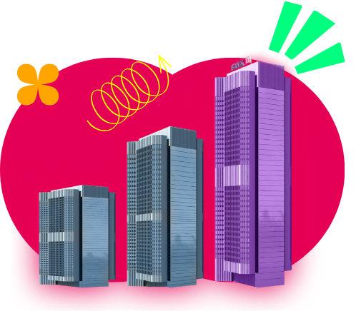 Wachsende Bank11-Gebäude als Symbol für Unternehmensentwicklung